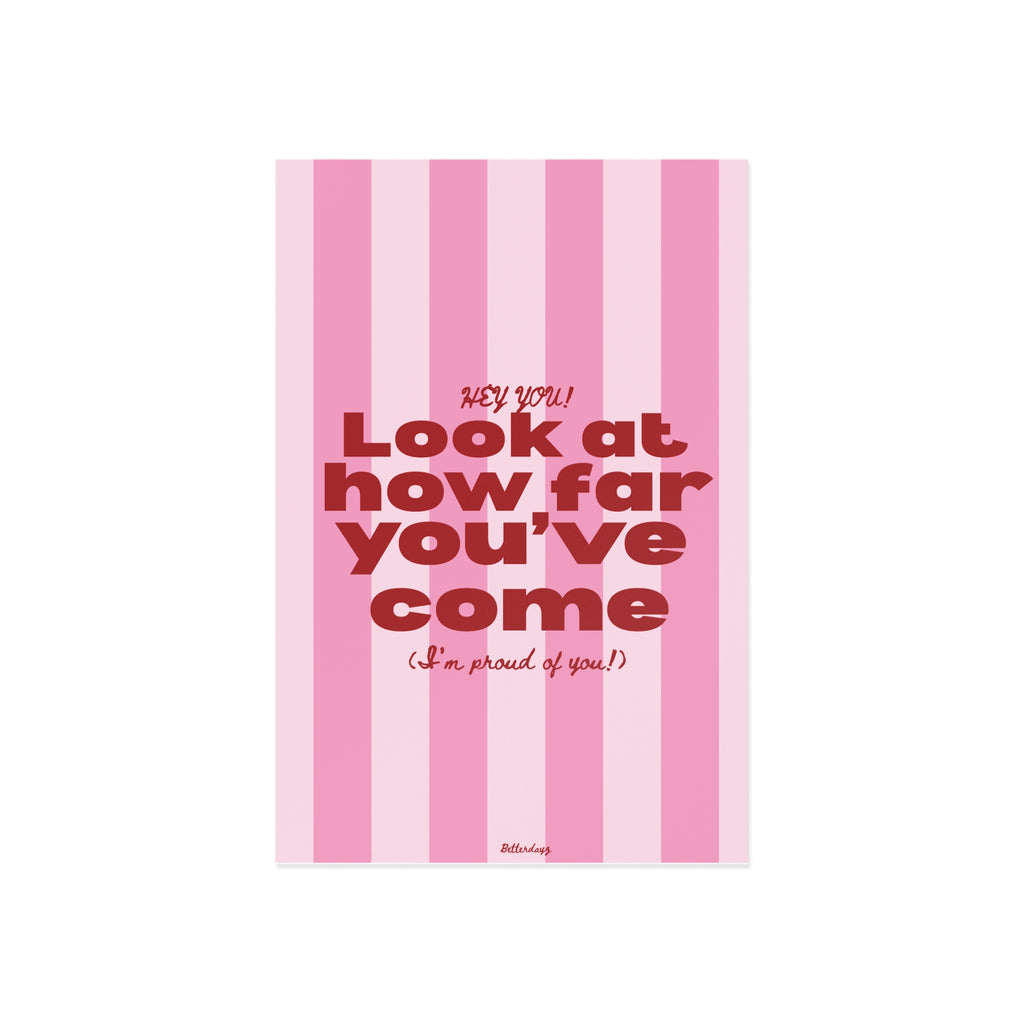 Look at How Far You’ve Come Postcard — Motivational mental health card