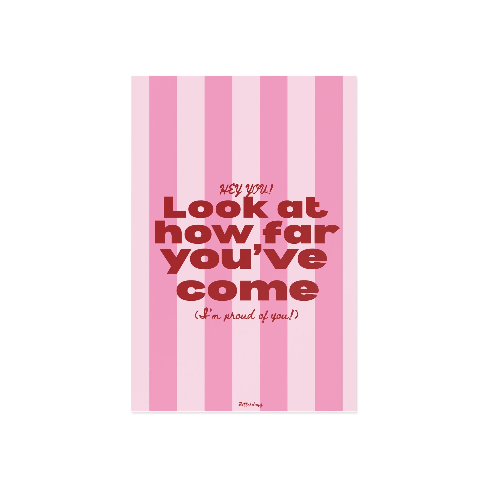 Look at How Far You’ve Come Postcard — Motivational mental health card