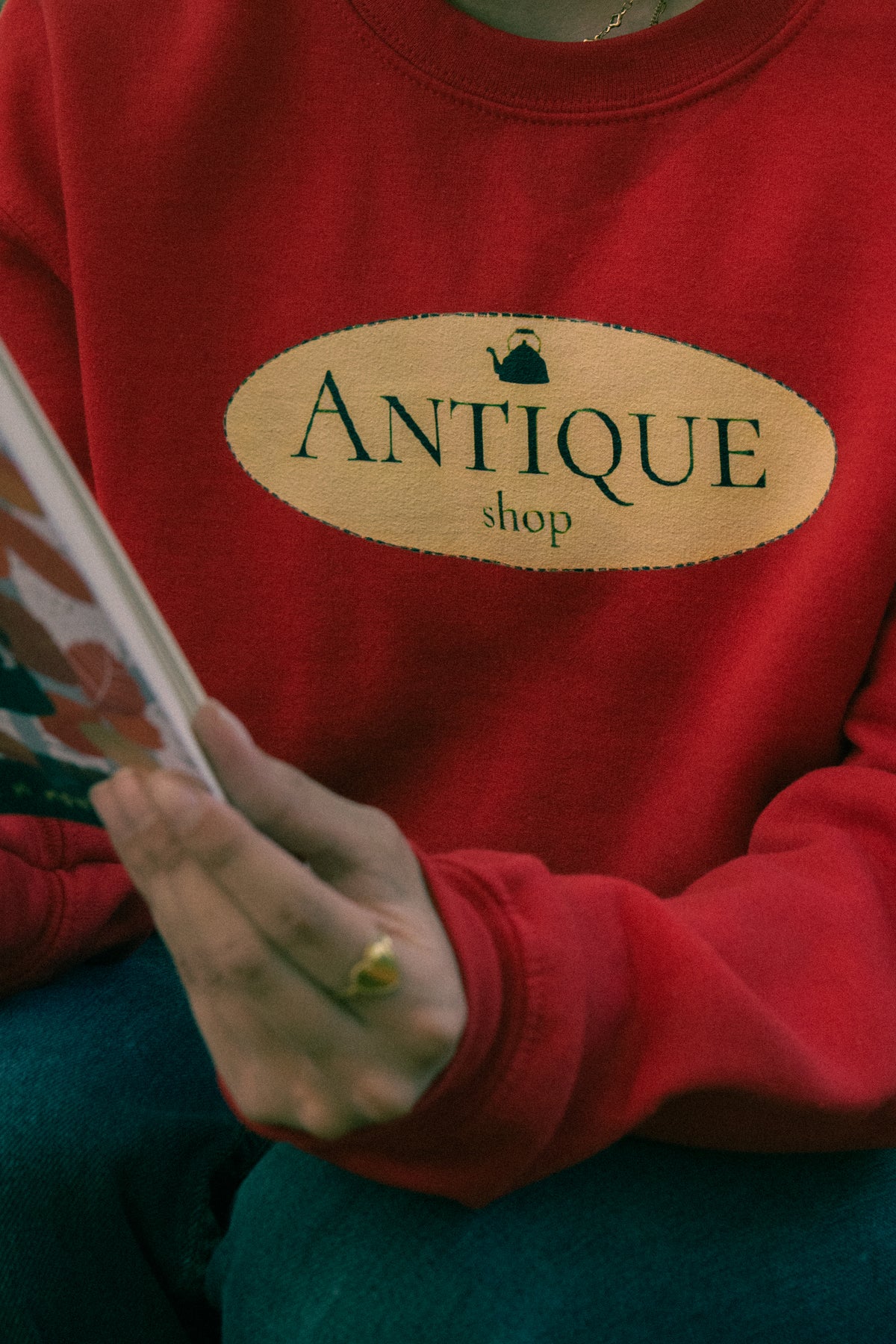 Antique shopping sweatshirt